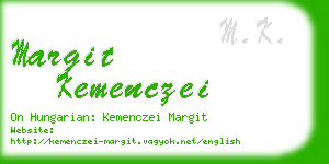 margit kemenczei business card